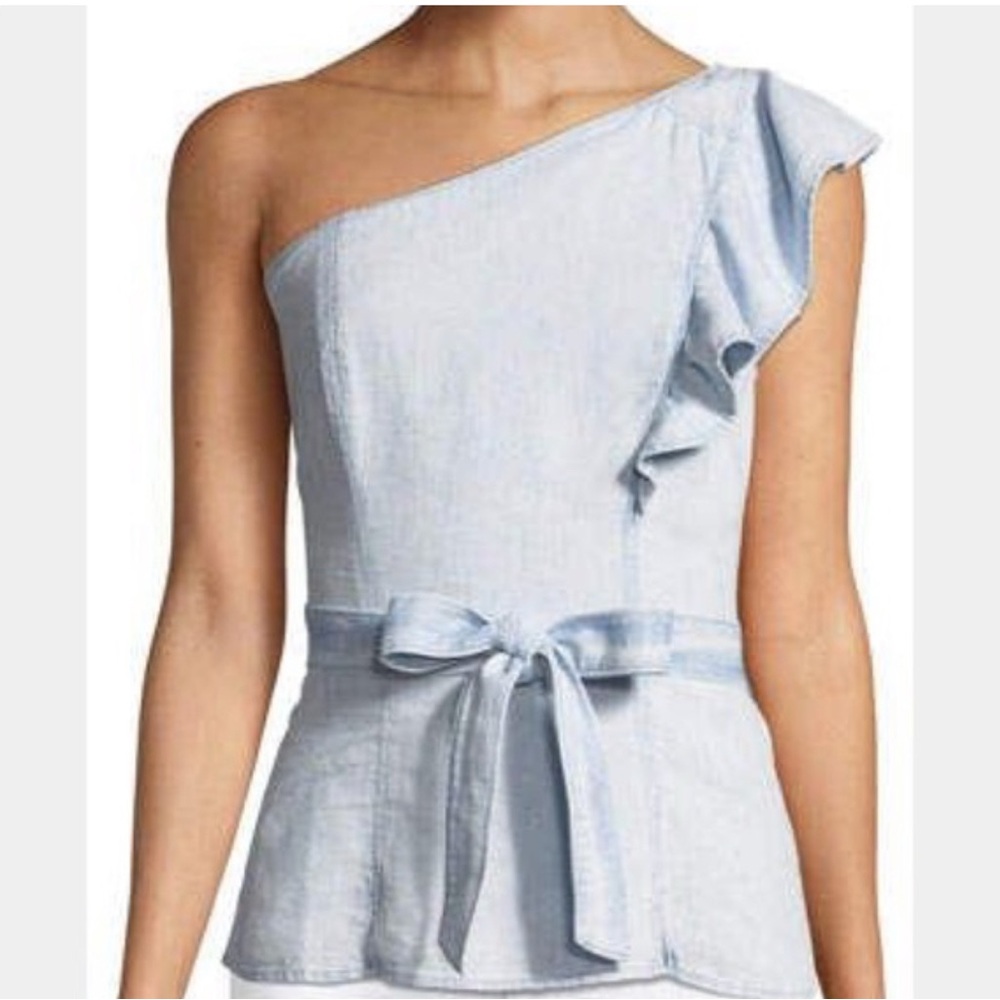 PAIGE Soft Blue Denim Blouse